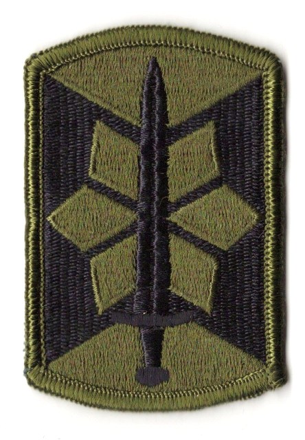 US Army 360th Civil Affairs Brigade OD Green & Black uniform shoulder patch m/e 